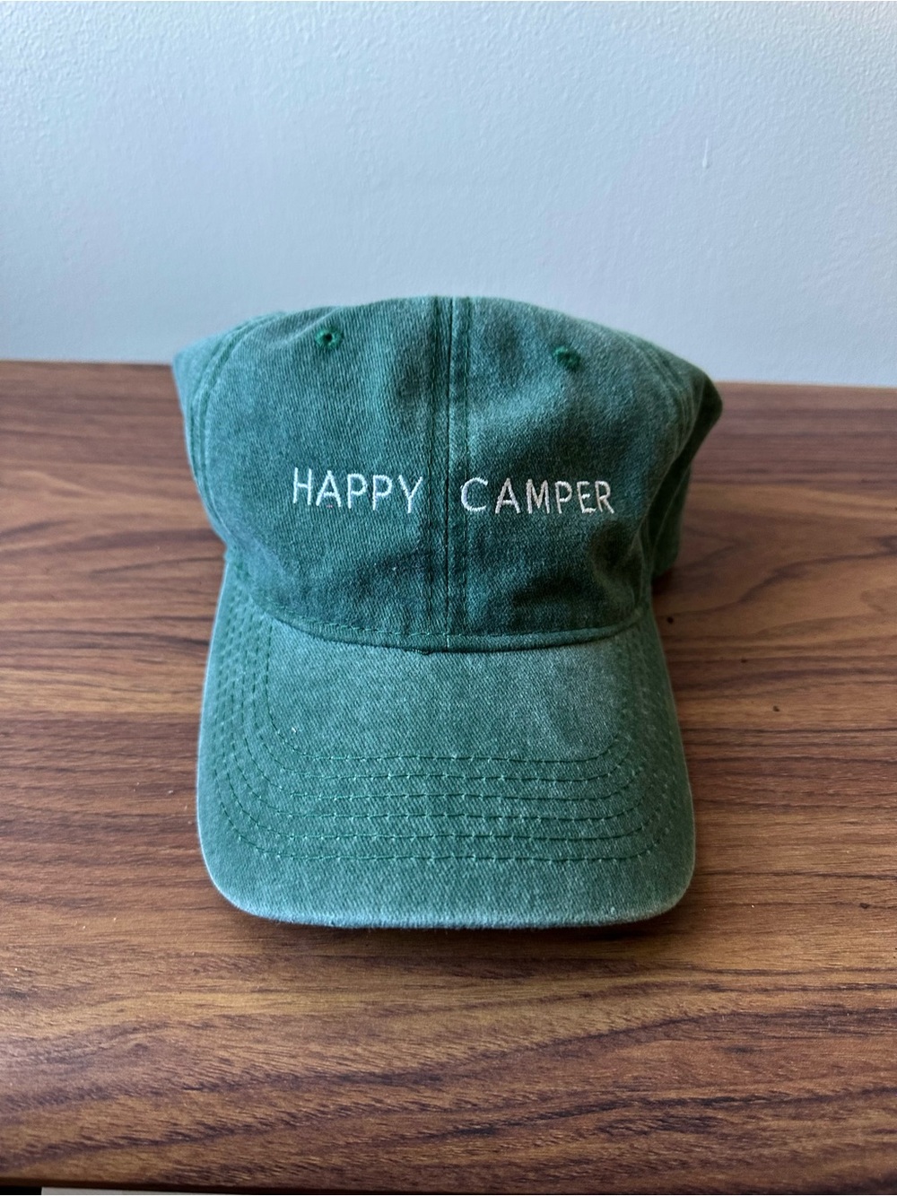 Happy Camper Green Baseball Cap